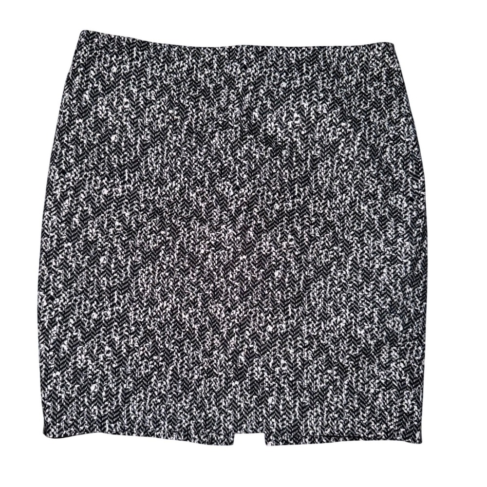 Express Womens Black White Herringbone Pencil Skirt Size 6 Cotton‎ Blend Career